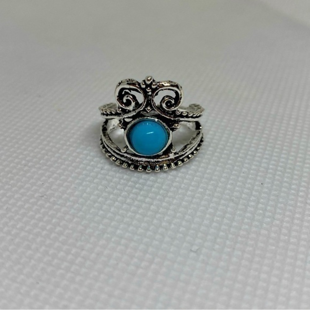 Southwest Style Turquoise Crown Ring